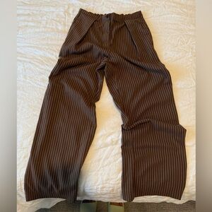 Free People Women’s Brown Pinstripe Pants Small
